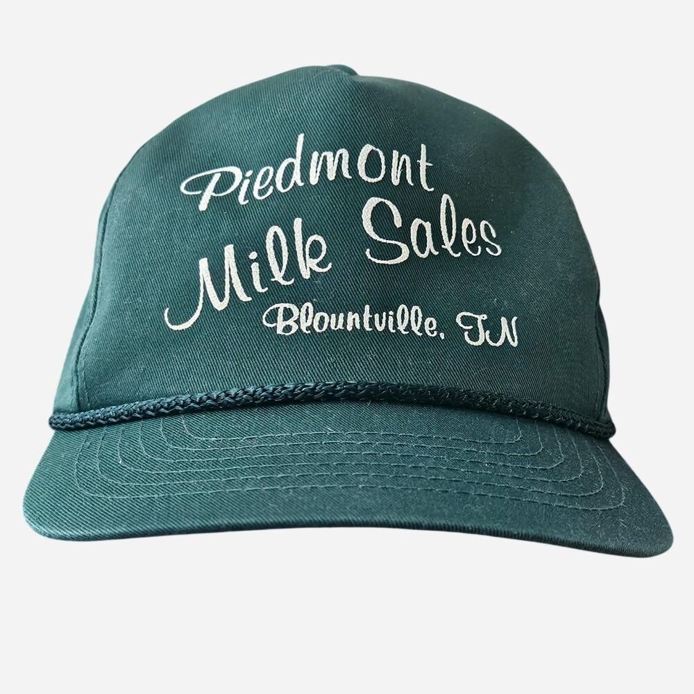 vintage workwear indie dark green Piedmont milk sales hat